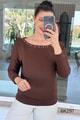 Kuş Gözlü Modal Kumaş Sweatshirt