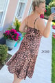 Leopar Baskılı Saten Elbise