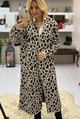 Leopar Desenli Hırka