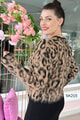 Leopar Desenli Triko Bluz