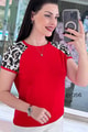 Leopar Garnili Merserize Triko Bluz