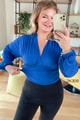 Likralı Crop Bluz