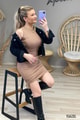 Likralı Sıfır Kol Elbise