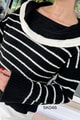 Madonna Yaka Çizgili Triko Bluz