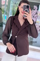 Piliseli Şifon Kol Double Ceket