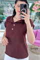Polo Yaka Düğmeli Aerobin Bluz