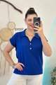 Polo Yaka Düğmeli Aerobin Bluz