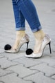 Ponponlu Kadife Stiletto