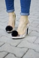 Ponponlu Kadife Stiletto