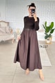 Poplin Garnili Kemerli Modal Elbise