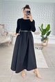 Poplin Garnili Kemerli Modal Elbise
