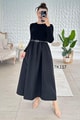 Poplin Garnili Kemerli Modal Elbise