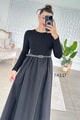 Poplin Garnili Kemerli Modal Elbise