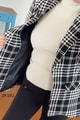 Şal Yaka Ekose Blazer Ceket