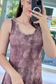 Sıfır Kol Batik Viskon Elbise