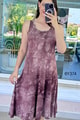 Sıfır Kol Batik Viskon Elbise