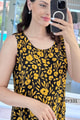 Sıfır Kol Desenli Viskon Elbise