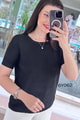 Simli Selanik Örme Triko Bluz
