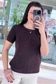 Simli Selanik Örme Triko Bluz