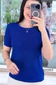 Simli Selanik Örme Triko Bluz