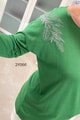 Simli Yaprak İşlemeli Triko Bluz
