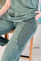 Taş Detay Pamuk Keten 2 li Takım