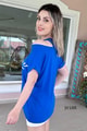 Taş İşlemeli Omuz Dekolte Tshirt