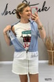 Tshirt Hediyeli Taş Detay Gömlek
