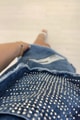 Tshirt Hediyeli Taşlı Kot Tunik