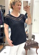 Tül Garnili V Yaka Body