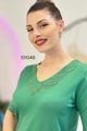 V Yaka Ajurlu Merserize Triko Bluz