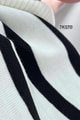 V Yaka Çizgili Triko Bluz