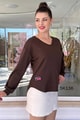 V Yaka Modal Kumaş Sweatshirt