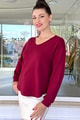 V Yaka Modal Kumaş Sweatshirt