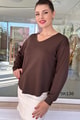 V Yaka Modal Kumaş Sweatshirt