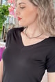 V Yaka Pamuklu Viskon Tshirt