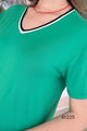 V Yaka Ribanalı Viskon Tshirt