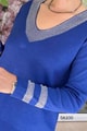 V Yaka Simli Triko Bluz