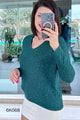 V Yaka Yarasa Kol Yumoş Triko Bluz