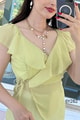 Volanlı Şifon Bluz