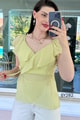 Volanlı Şifon Bluz