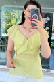 Volanlı Şifon Bluz