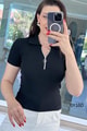 Yakası Fermuarlı Polo Yaka Fitilli Kaşkorse Tshirt