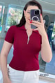 Yakası Fermuarlı Polo Yaka Fitilli Kaşkorse Tshirt