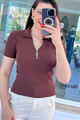 Yakası Fermuarlı Polo Yaka Fitilli Kaşkorse Tshirt