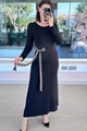 Yandan Bağlamalı Kristal Kumaş Elbise