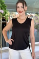 Yandan Büzgülü Sıfır Kol Tshirt
