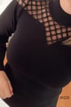 Yarım Balıkçı Simli Tül Detay Bluz
