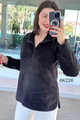 Yarım Fermuarlı Peluş Sweat