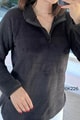 Yarım Fermuarlı Peluş Sweat